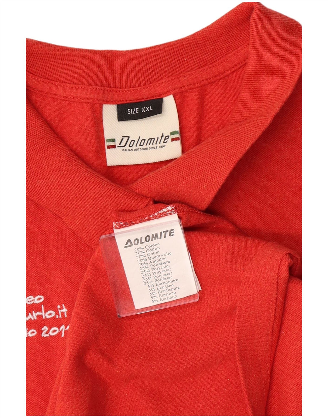 Camisa polo feminina sem mangas Dolomite 2XL algodão vermelho