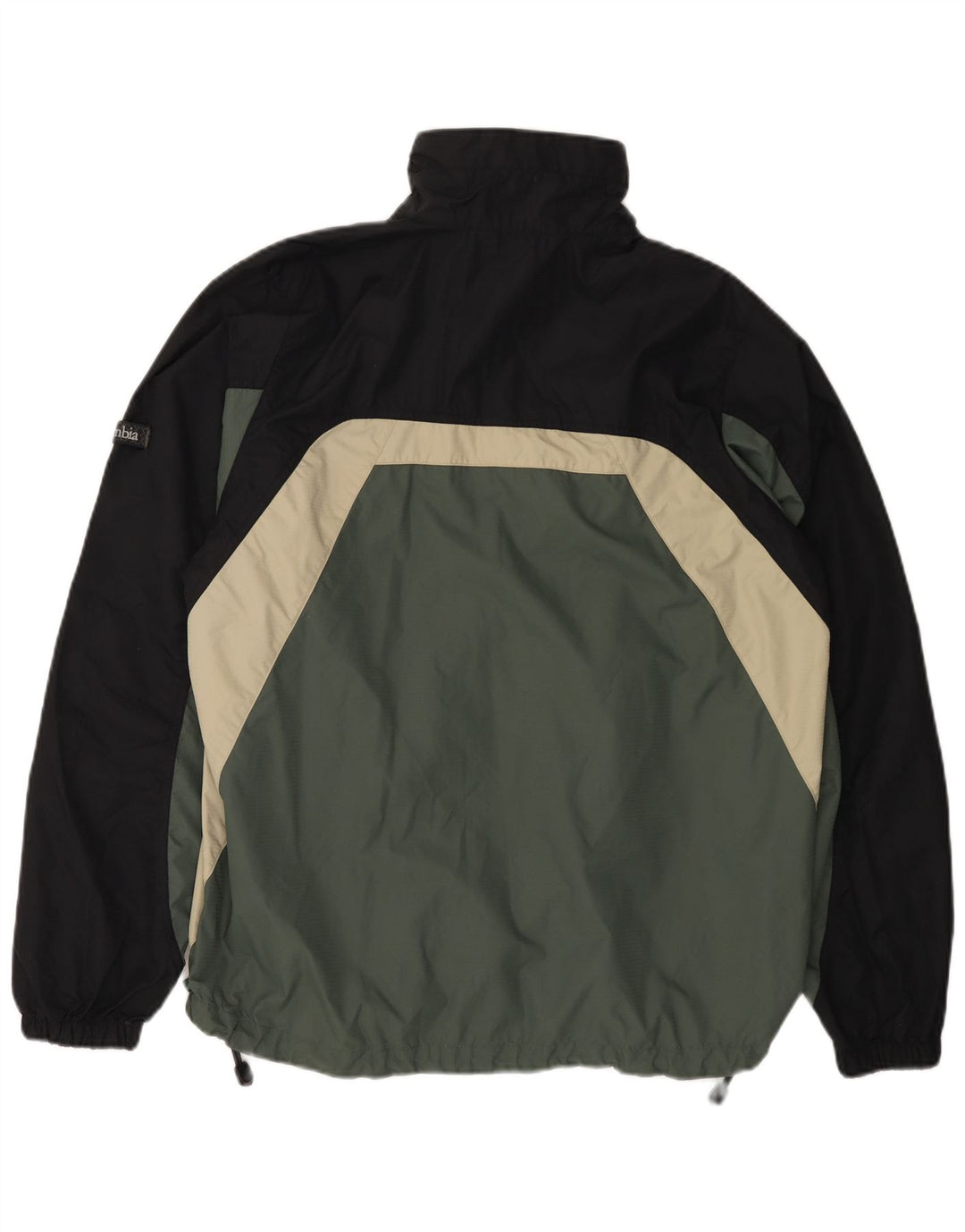 Columbia Mens Rain Jacket UK 38 Medium Green Colourblock Nylon