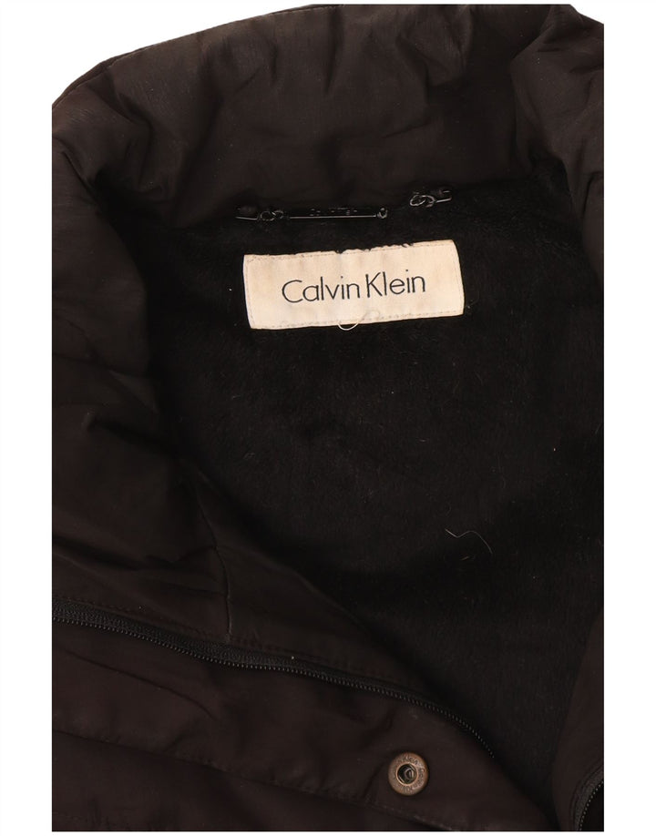CALVIN KLEIN Colete acolchoado feminino UK 12 médio preto