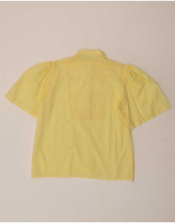 Blusa feminina vintage top IT 44 poliéster amarelo médio