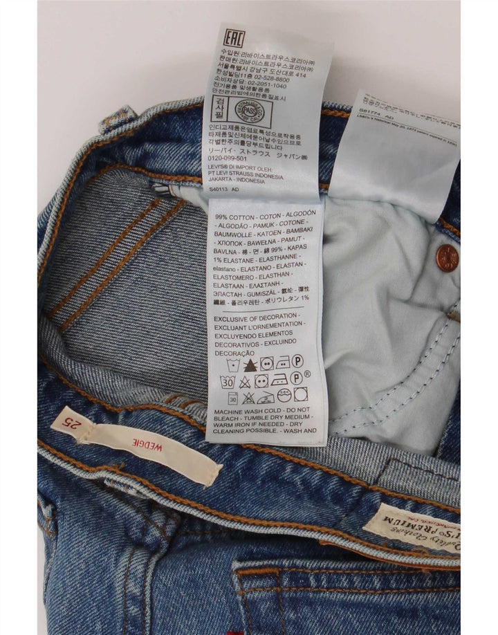 Calça jeans feminina Levi's Wedgie Straight W25 L27 azul algodão