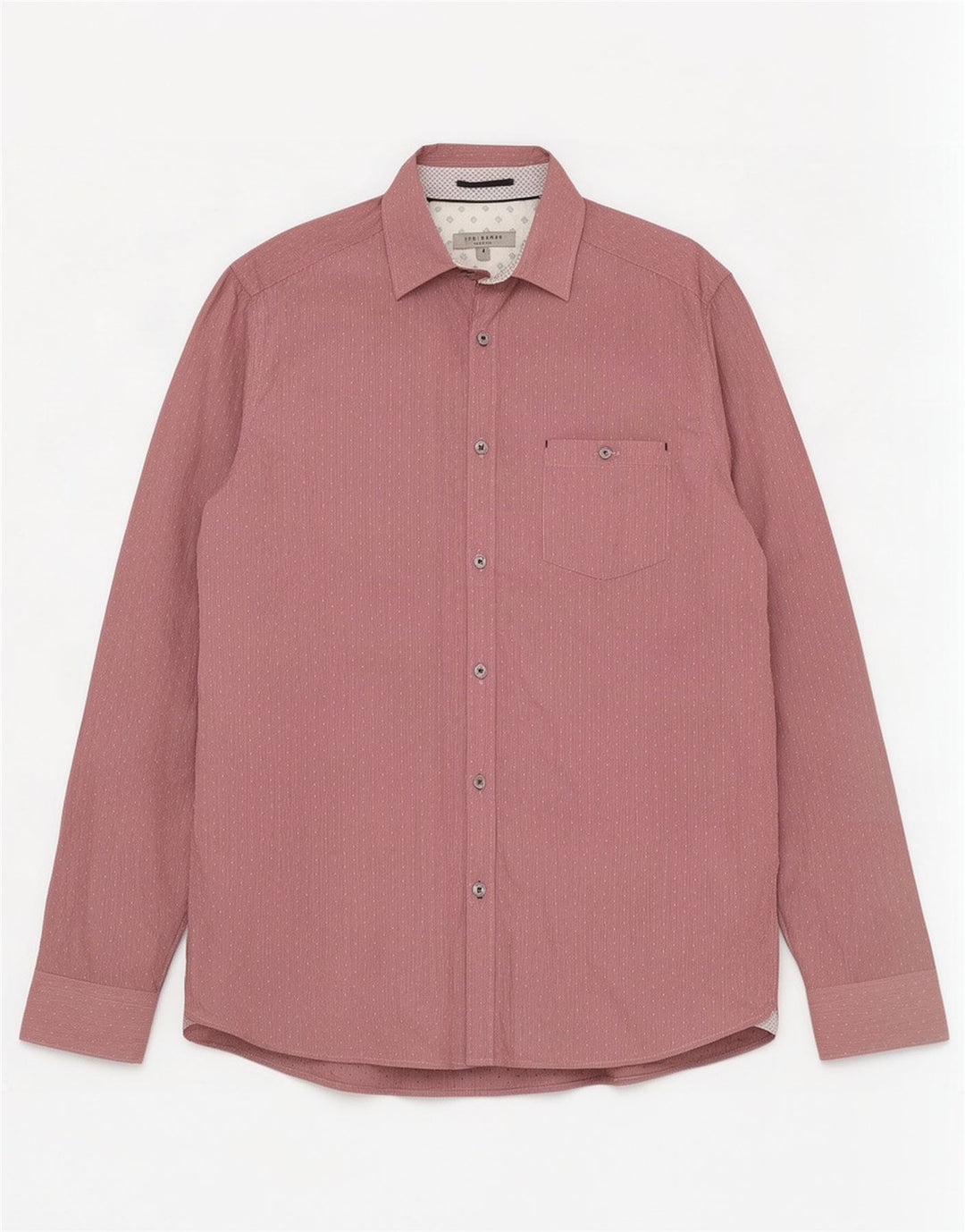 Camisa masculina Ted Baker tamanho 5 XL algodão listrado vermelho