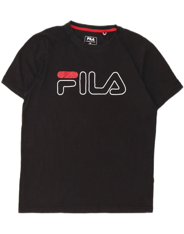 FILA Mens Graphic T-Shirt Top XL Black