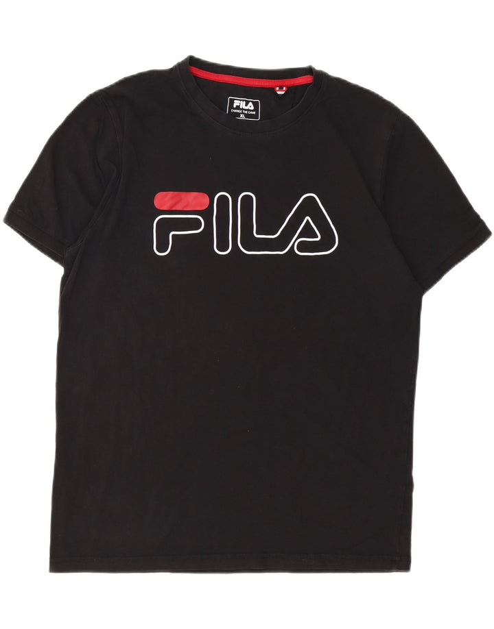 Camiseta gráfica masculina FILA XL preta