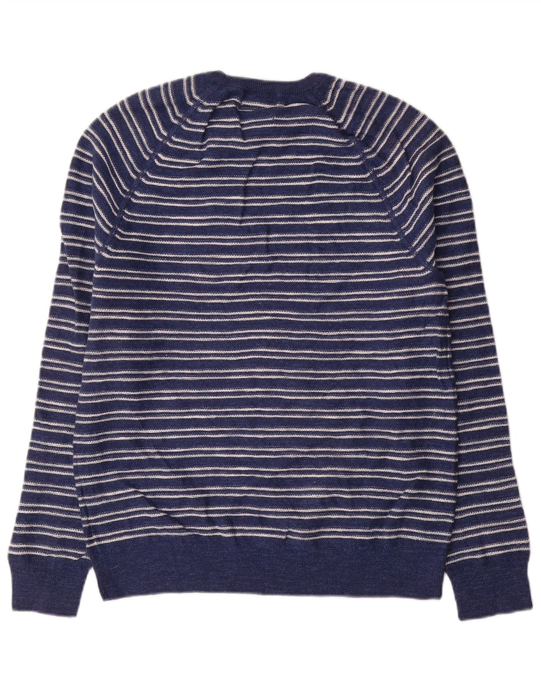 Suéter masculino Marks & Spencer com gola redonda listrado azul marinho médio