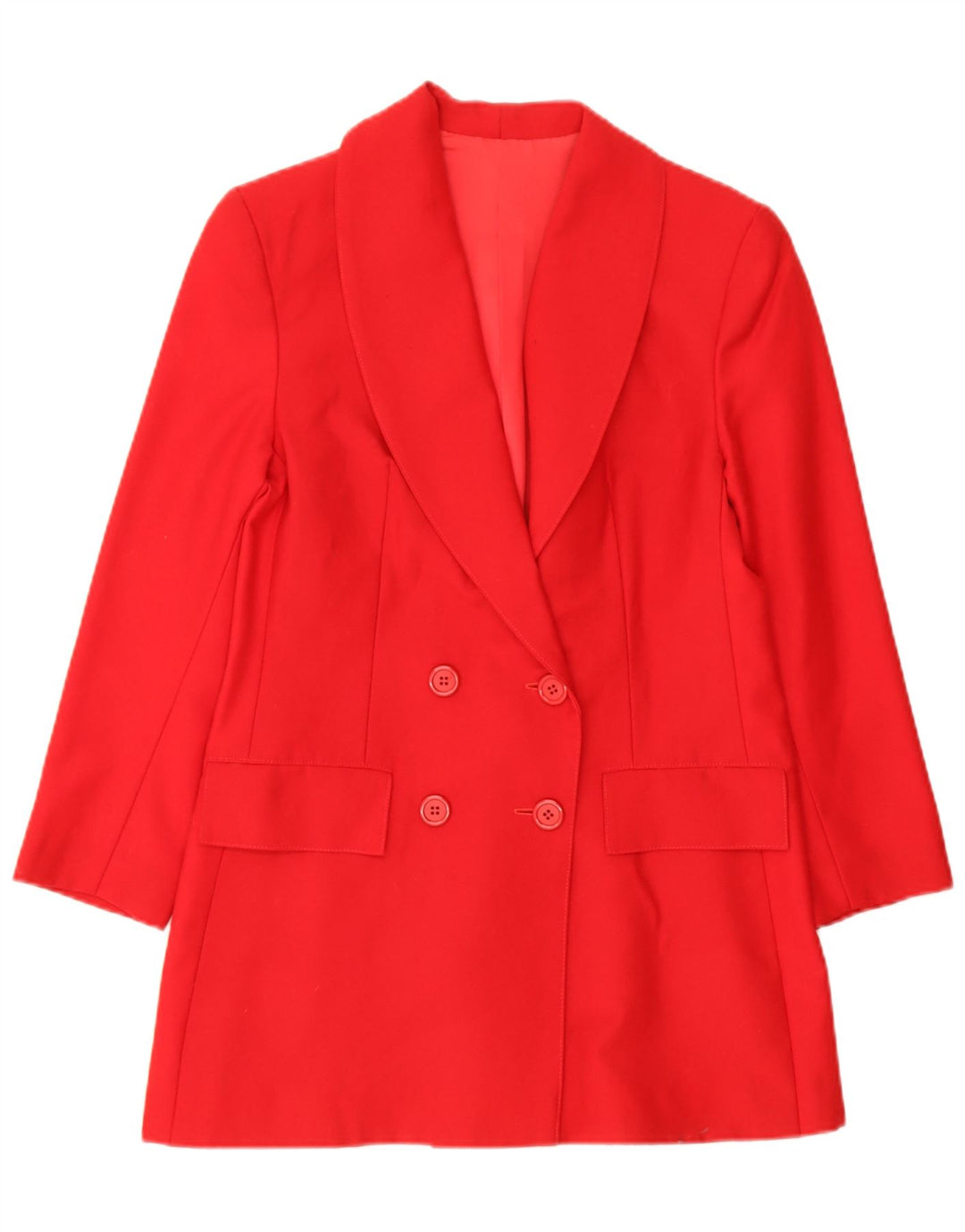Jaqueta blazer feminina vintage com peito duplo Reino Unido 12 vermelho médio