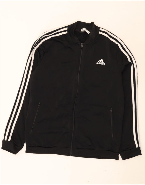 Adidas Womens Tracksuit Top Jacket UK 16/18 Grande Preto Poliéster