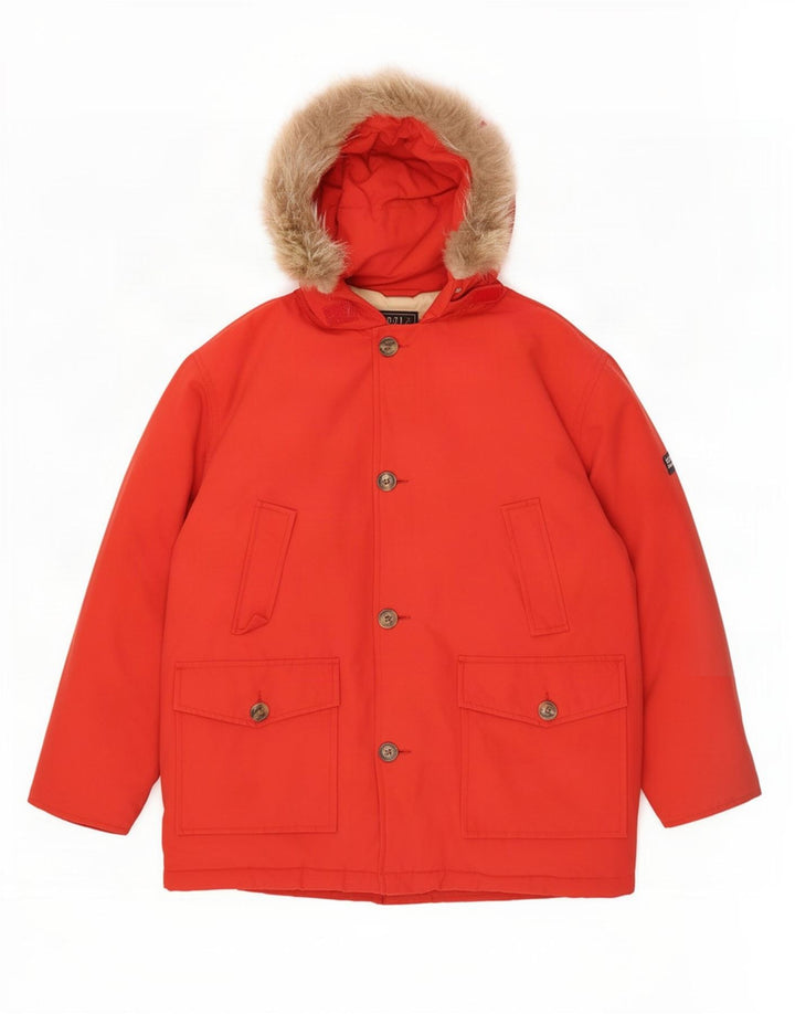 Jaqueta acolchoada com capuz Woolrich Boys 11-12 anos nylon vermelho