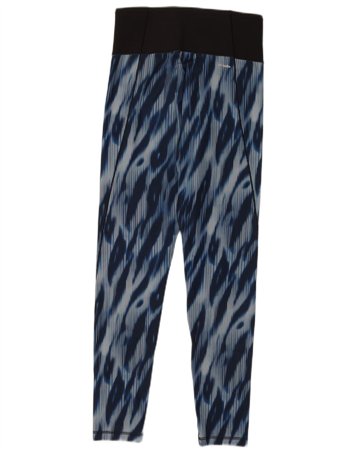Leggings Adidas Femininas UK 8-10 Pequenas Azul Tie Dye Poliéster