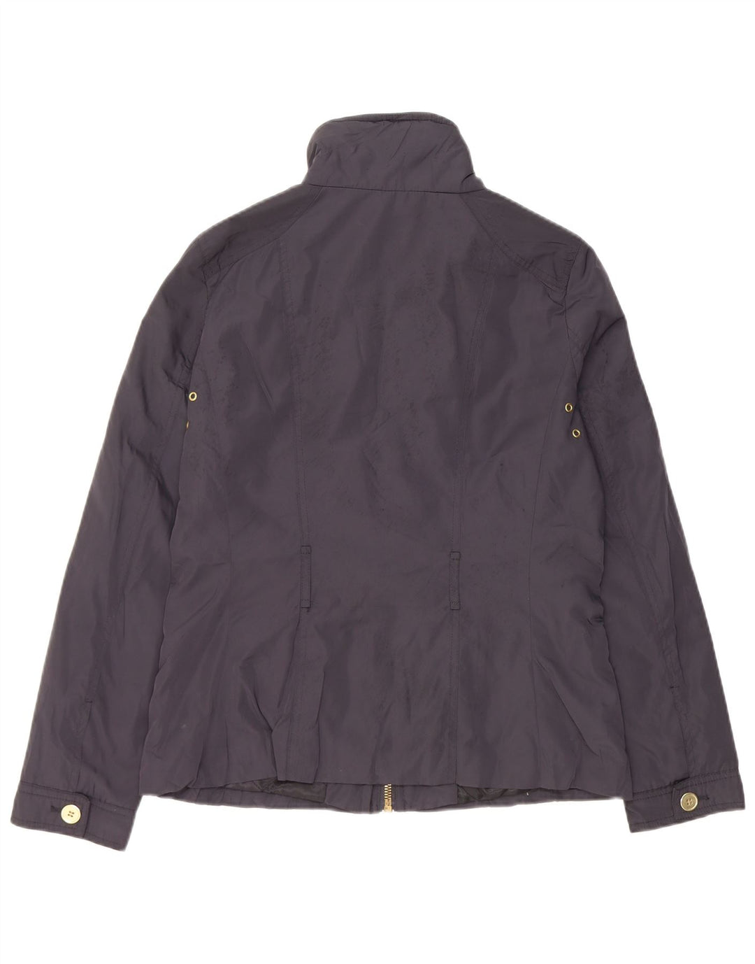 Jaqueta utilitária feminina Zara UK 14 grande poliéster azul marinho