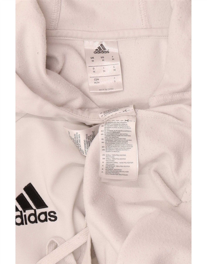 Adidas Mens Hoodie Jumper Médio Poliéster Branco