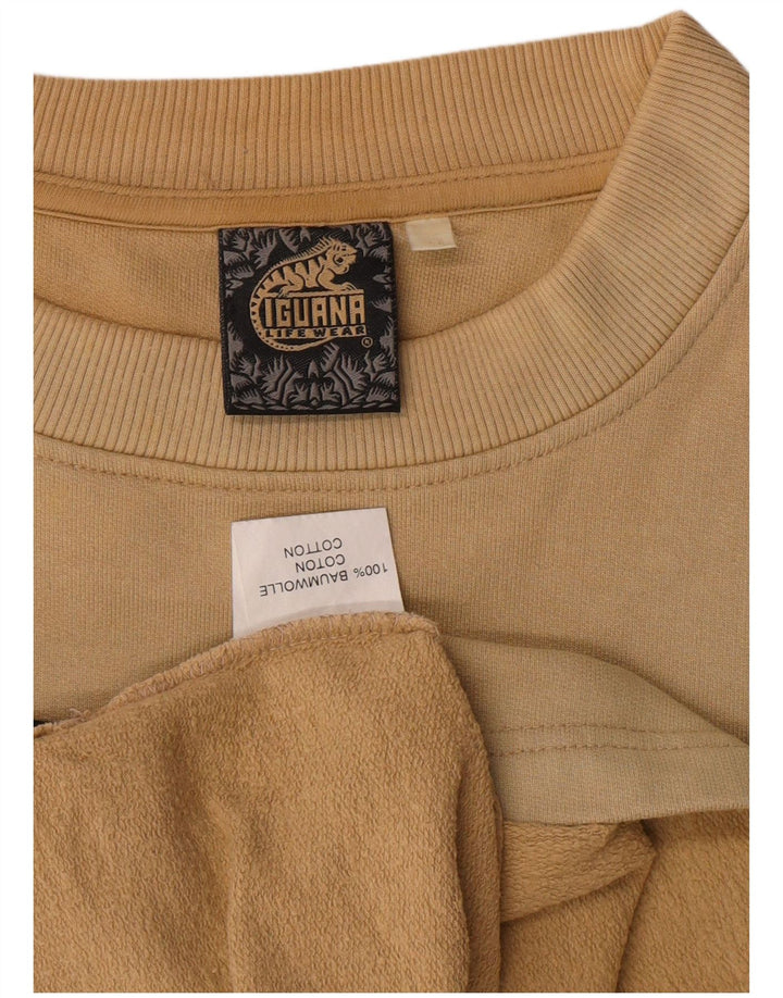 Suéter gráfico masculino IGUANA XL algodão bege