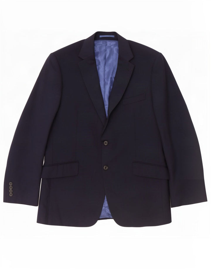 Jaqueta blazer masculina de 2 botões Marks & Spencer Reino Unido 42 grande azul marinho