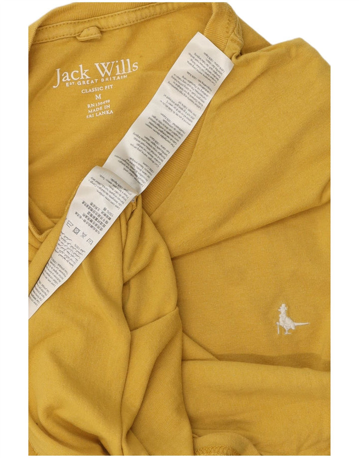 Camiseta masculina Jack Wills Classic Fit Top de algodão amarelo médio