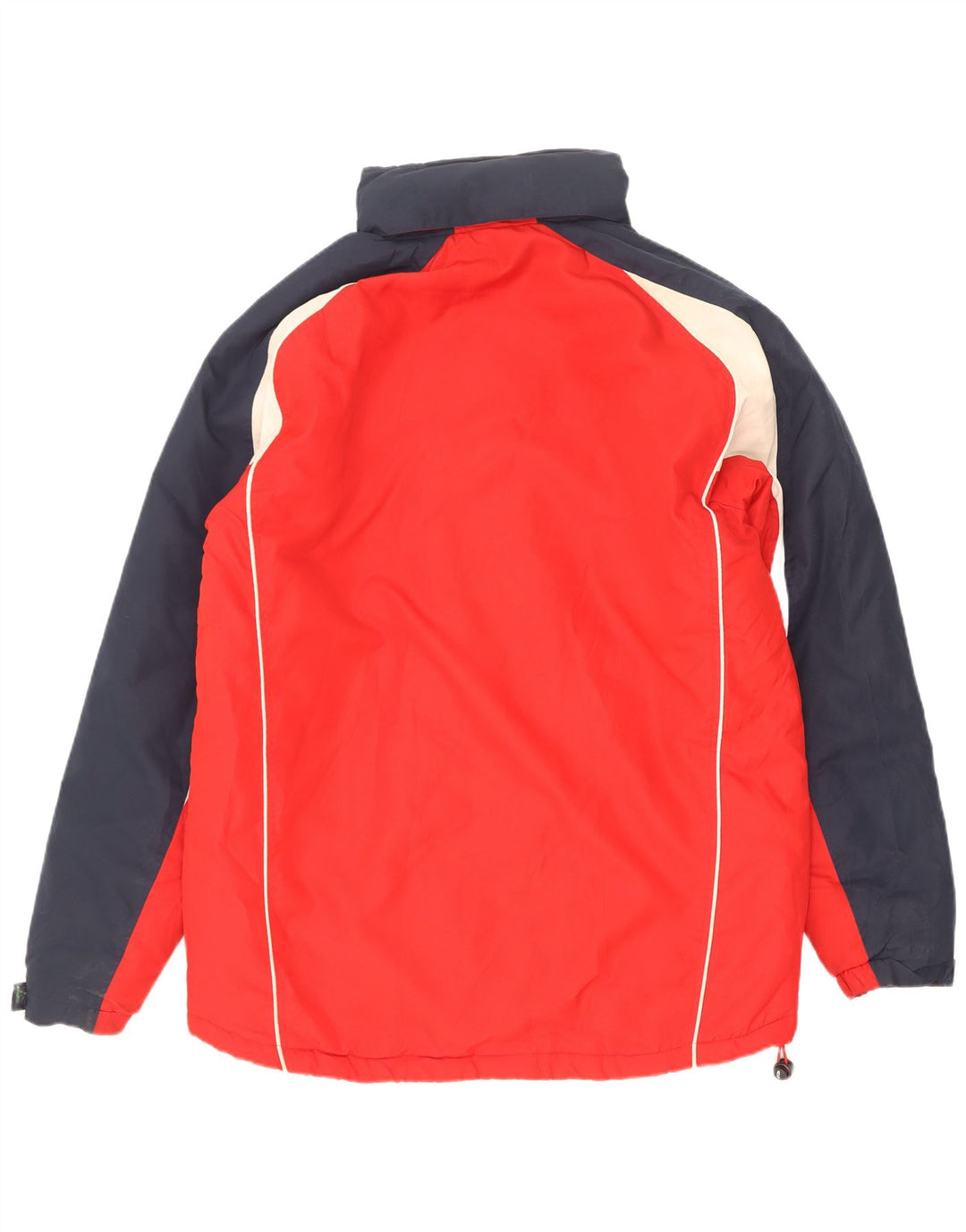 Jaqueta corta-vento masculina Asics Graphic UK 40 grande poliéster colorblock vermelho