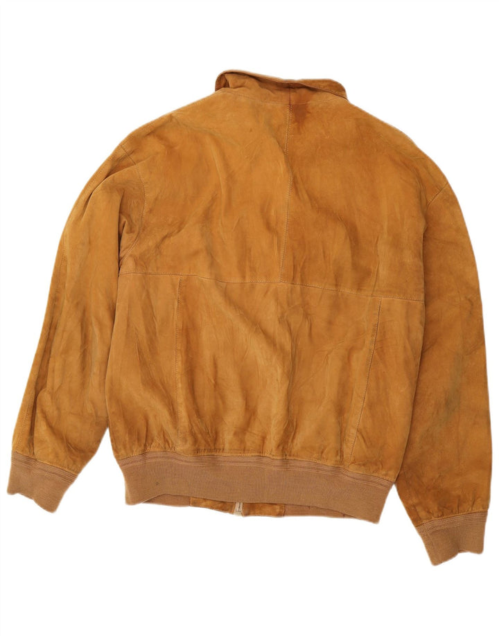 Jaqueta bomber masculina de camurça Maxime UK 40 grande bege