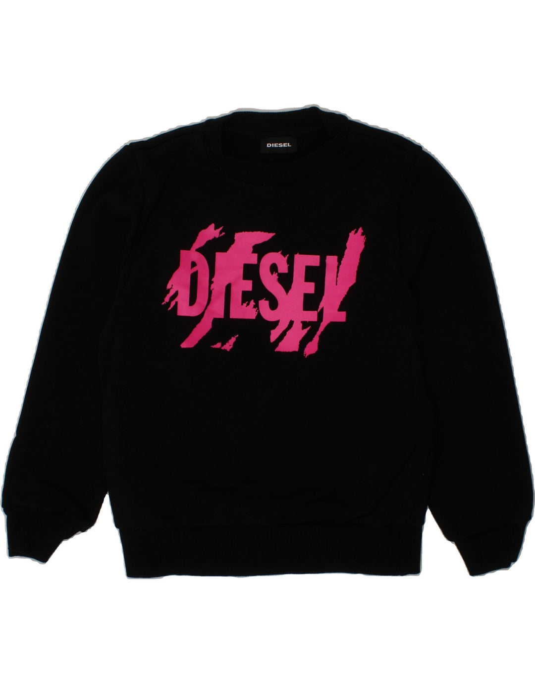 DIESEL Girls Graphic Sweatshirt Jumper 6-7 Years Black Cotton Vintage Diesel and Second-Hand Diesel from Messina Hembry 