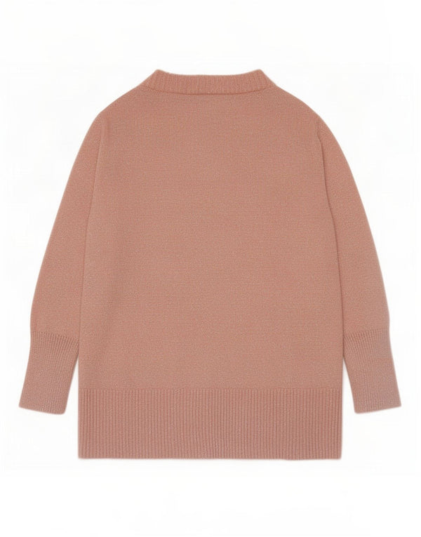 Suéter cardigã feminino Zara manga 3/4 Reino Unido 14 grande rosa