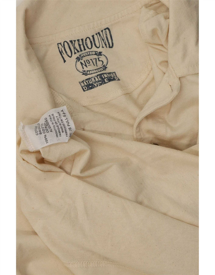 Camisa pólo gráfica masculina Foxhound médio bege algodão retrô