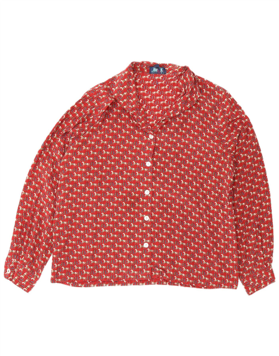 Blusa feminina Ball On com estampa abstrata EU 40 seda vermelha média