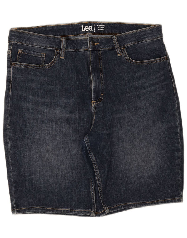 Bermuda feminina Lee de cintura média, short jeans US 16 2XL W36 azul marinho
