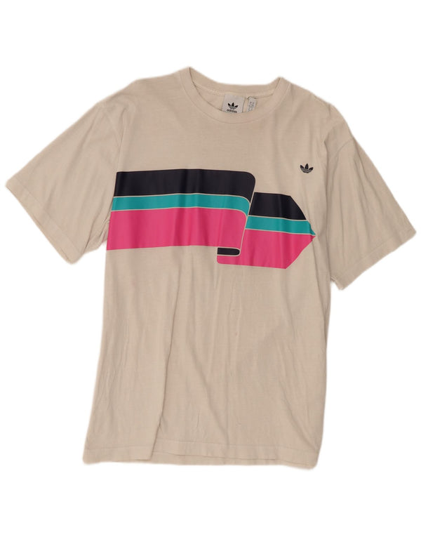 Camiseta masculina Adidas Top XL bege Colourblock algodão