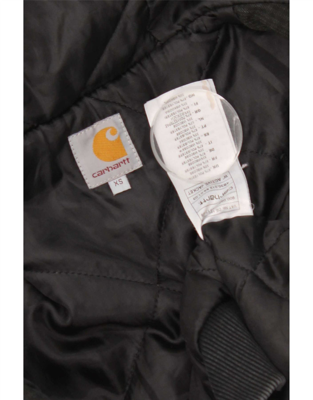 Jaqueta bomber com capuz feminina Carhartt UK 6 XS poliéster xadrez preto