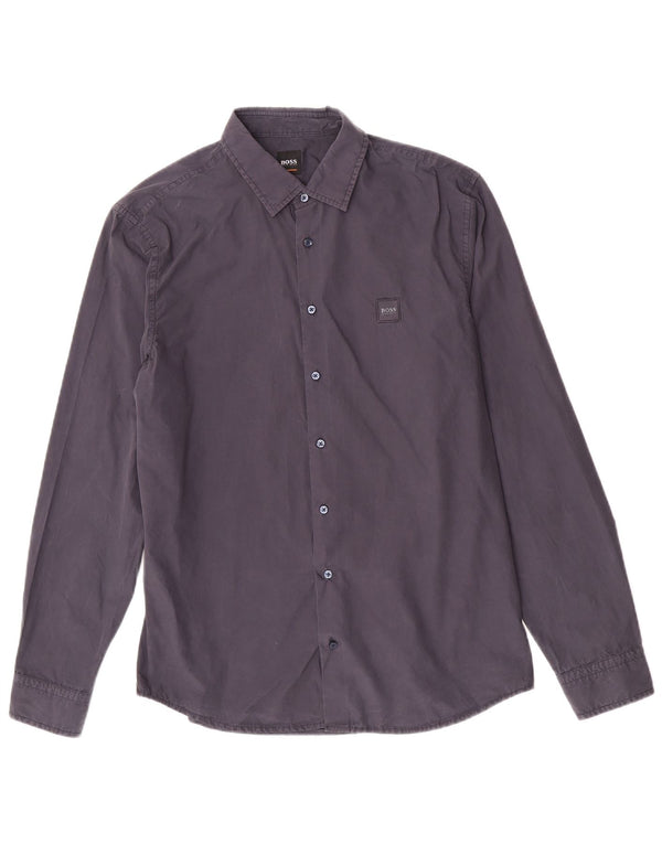 Camisa Slim Fit Masculina Hugo Boss Grande Azul Marinho