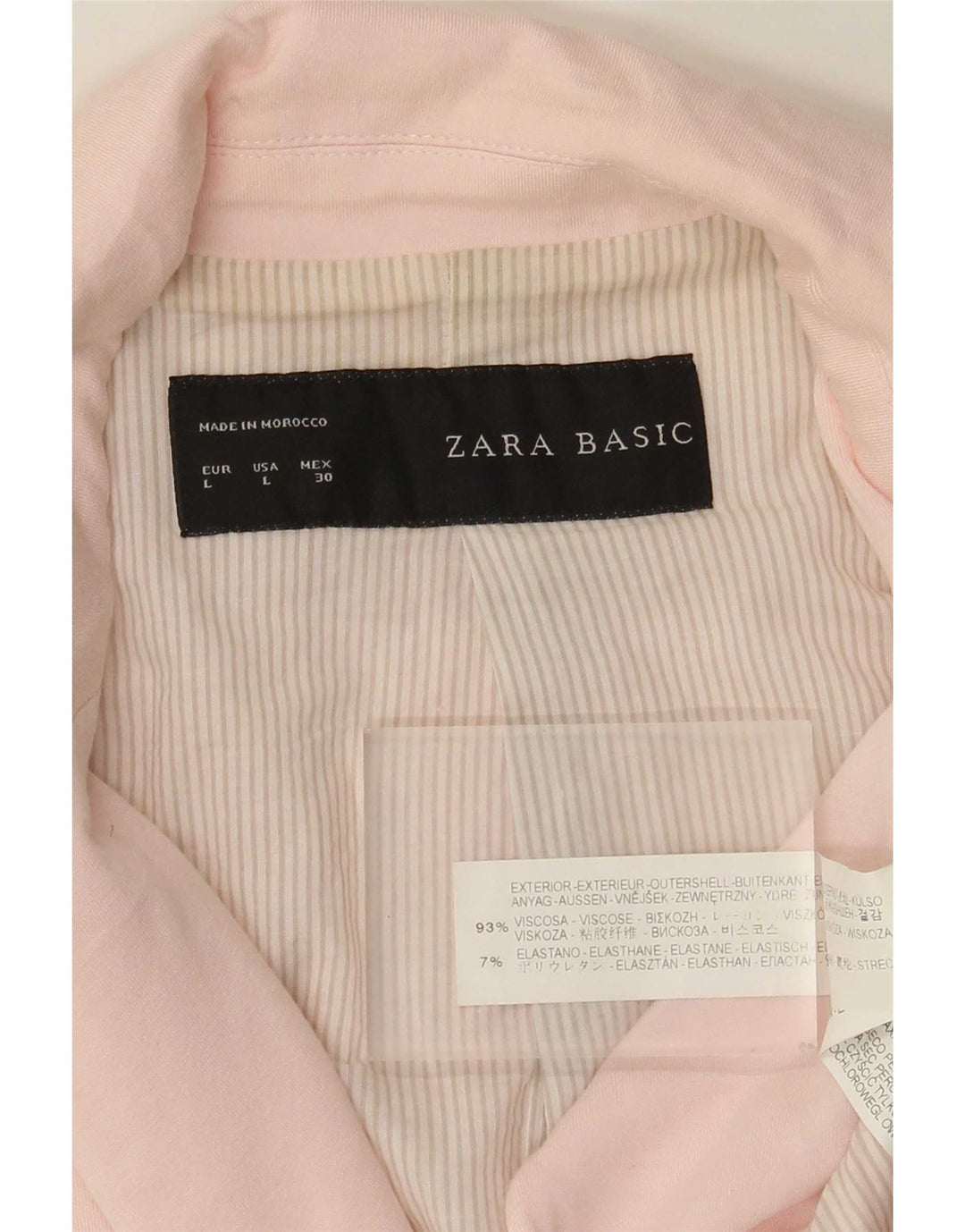 Jaqueta blazer feminina Zara com 1 botão Reino Unido 14 grande viscose rosa