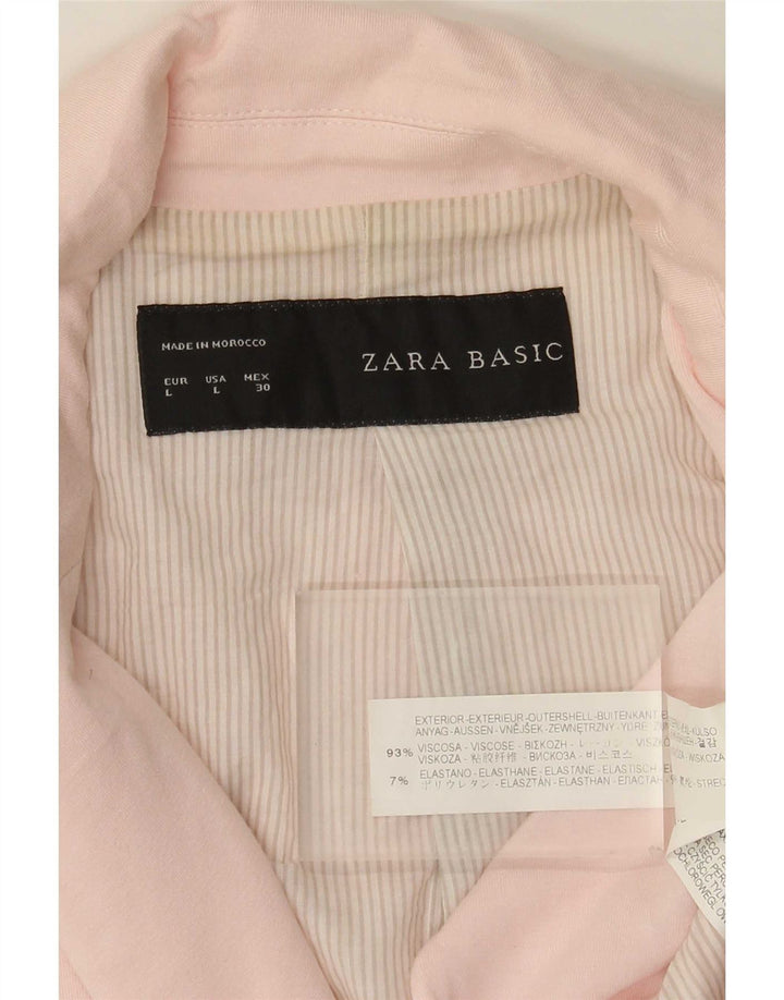 Jaqueta blazer feminina Zara com 1 botão Reino Unido 14 grande viscose rosa