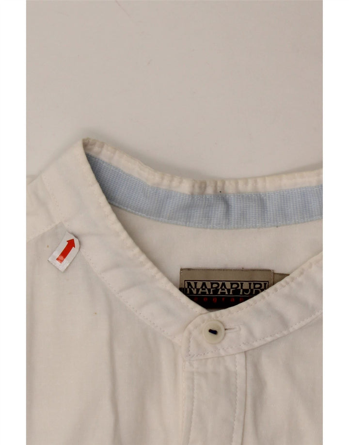 Camisa masculina NAPAPIJRI Geographic Regular Fit médio algodão branco