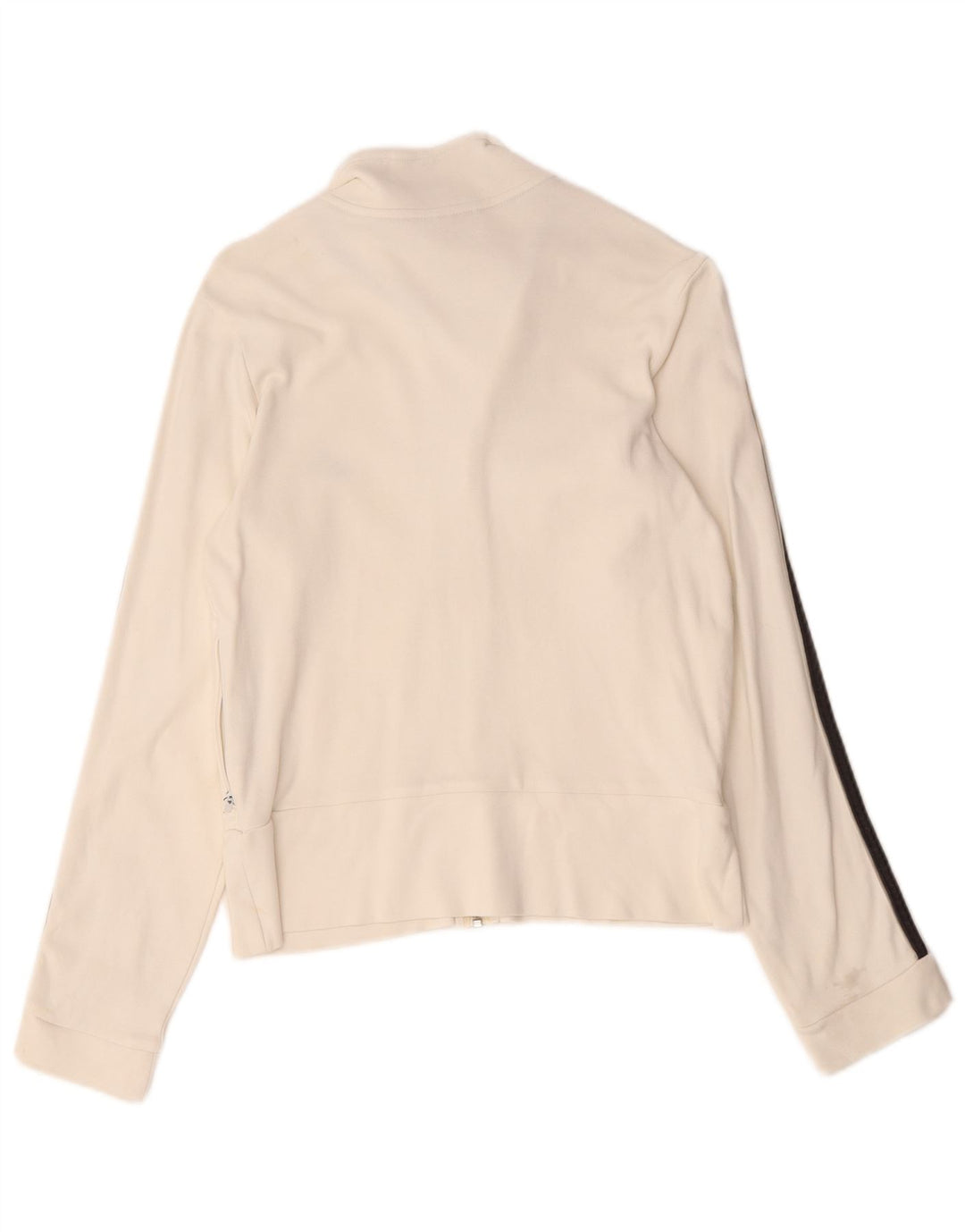 Adidas Womens Tracksuit Top Jacket UK 12 Médio Algodão Branco