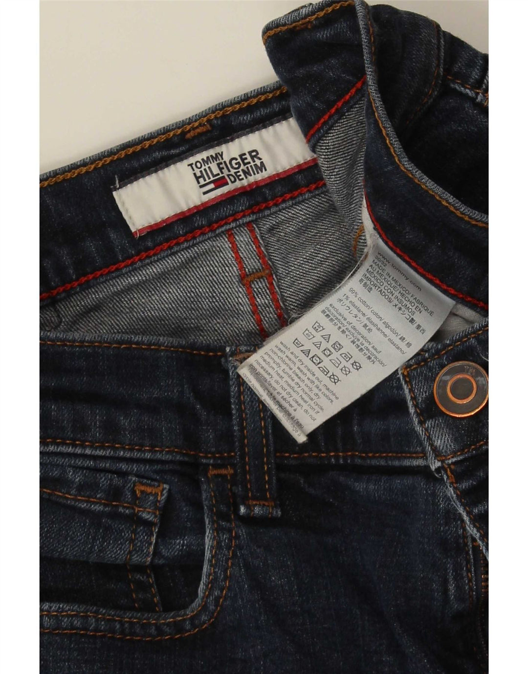 Tommy Hilfiger Masculino Slim Jeans W30 L32 Azul Algodão