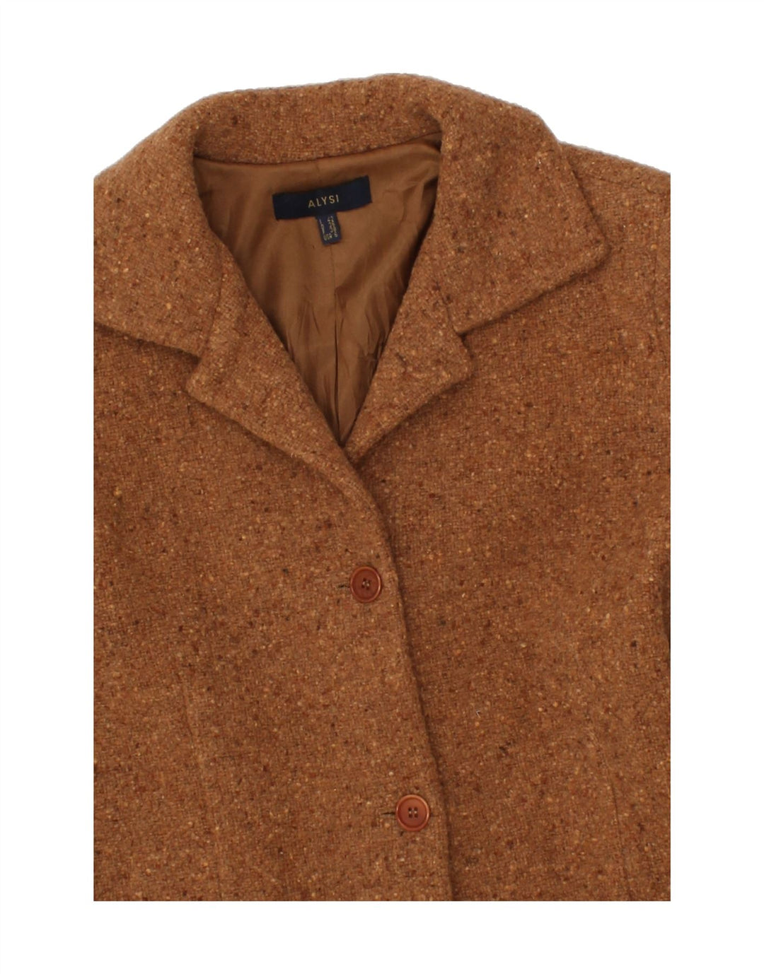 ALYSI Womens Overcoat IT 42 Medium Brown Flecked Wool Vintage ALYSI and Second-Hand ALYSI from Messina Hembry 