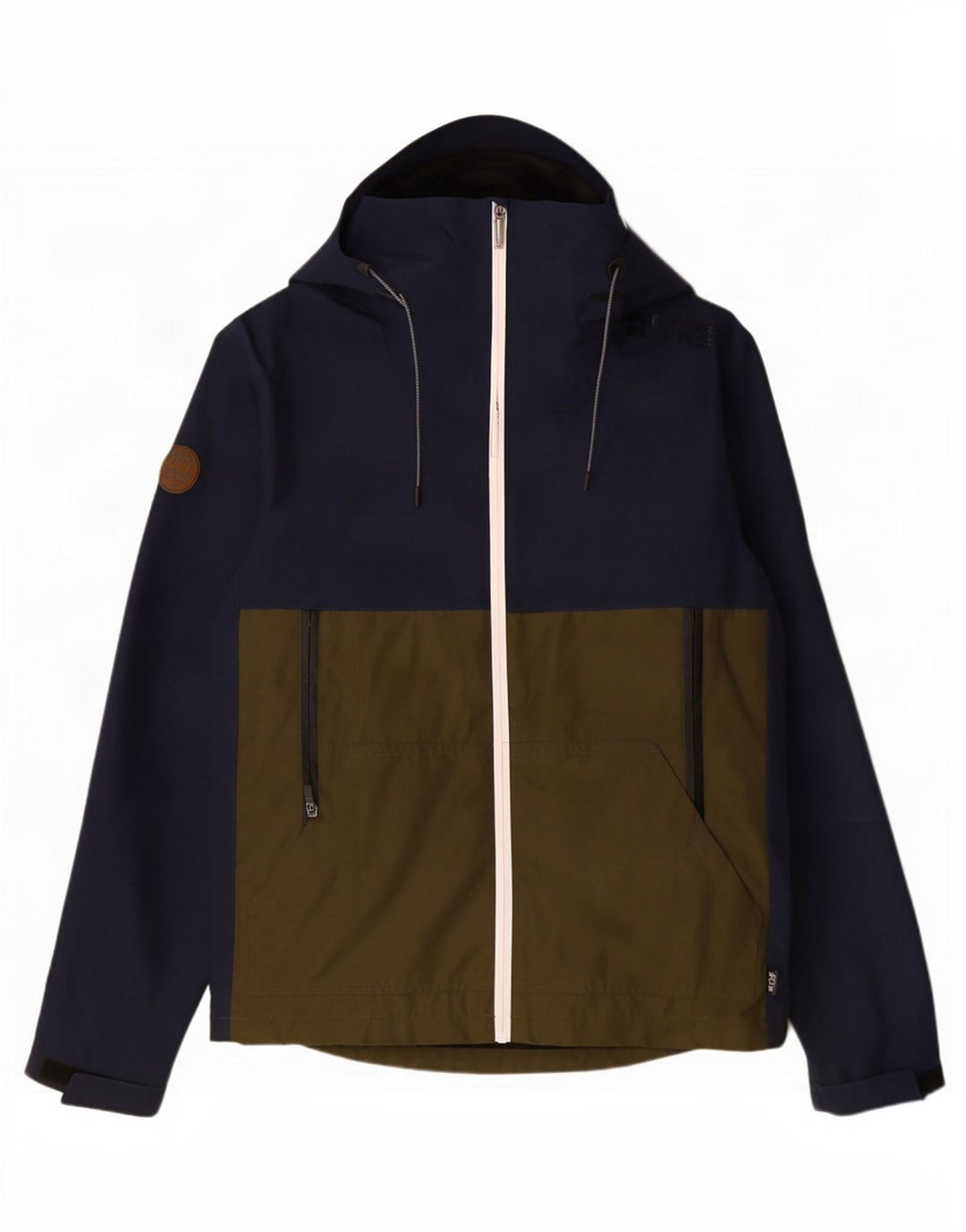 Jaqueta de chuva masculina Superdry com capuz Reino Unido 34 XS azul marinho Colourblock poliéster