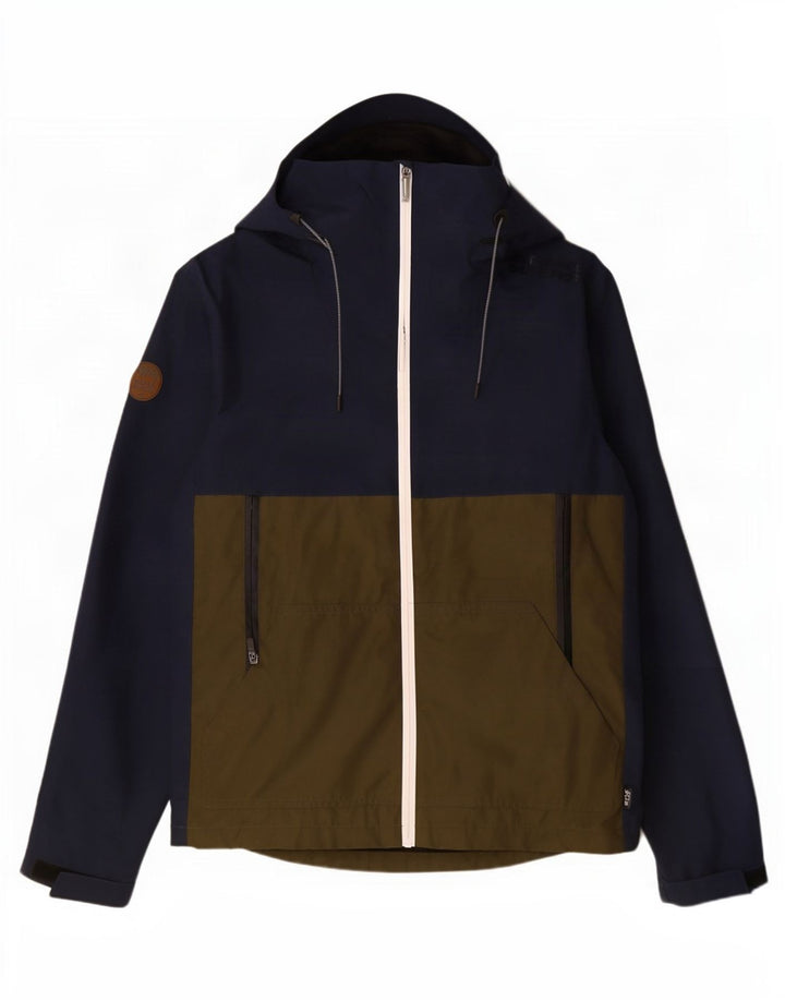 Jaqueta de chuva masculina Superdry com capuz Reino Unido 34 XS azul marinho Colourblock poliéster