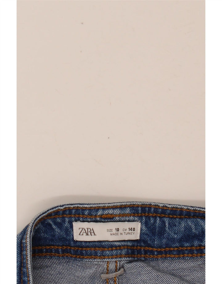 ZARA Jeans de perna larga para meninas 9-10 anos W24 L22 Azul