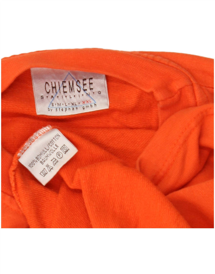 Top gráfico masculino Chiemsee manga comprida 2XL algodão laranja