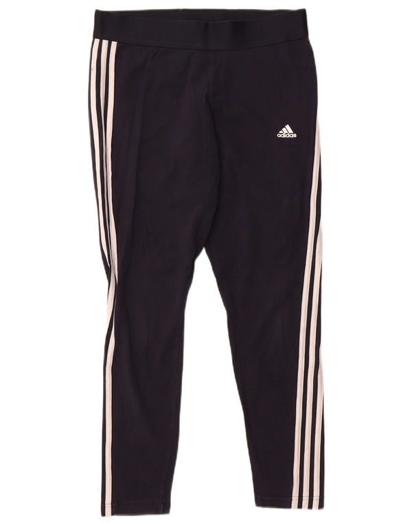 Leggings Adidas Mulher UK 16/18 Grande Azul Marinho