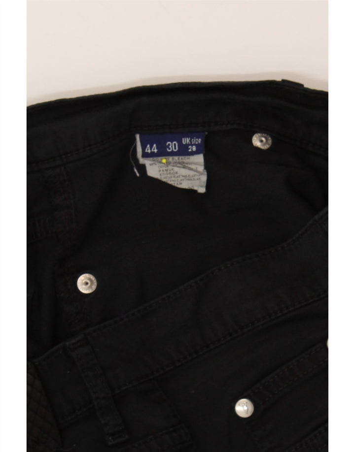 TRUSSARDI Womens Straight Casual Trousers W28 L29 Black Cotton Vintage Trussardi and Second-Hand Trussardi from Messina Hembry 
