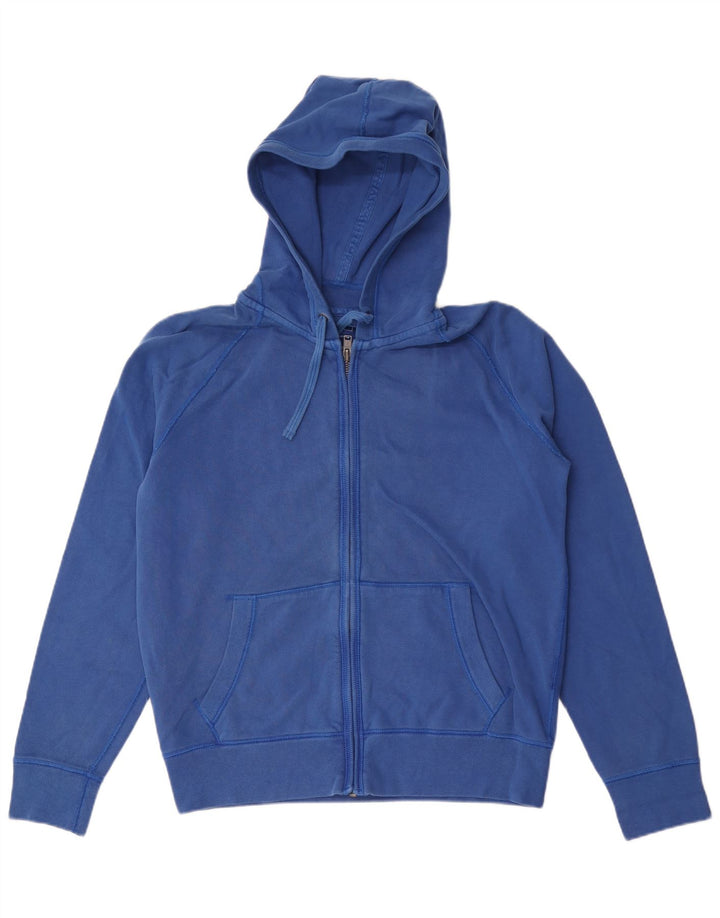 Suéter masculino com capuz e zíper Gap algodão azul médio