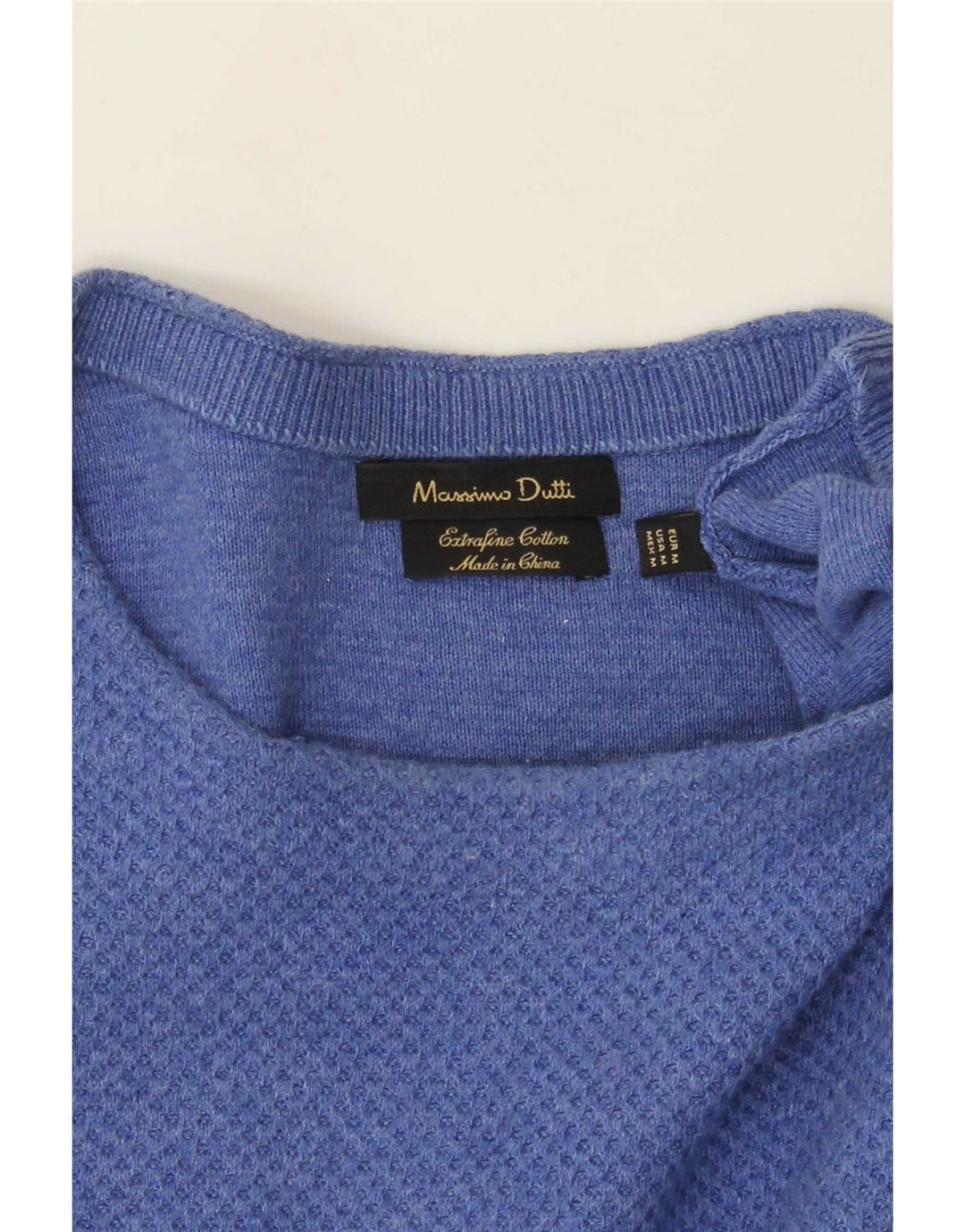Suéter masculino Massimo Dutti com gola redonda, azul médio