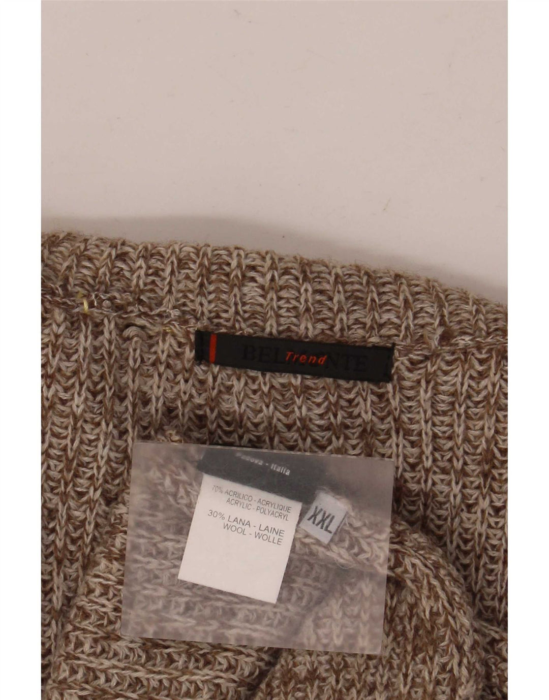 Suéter cardigã masculino Belmonte 2XL acrílico manchado marrom