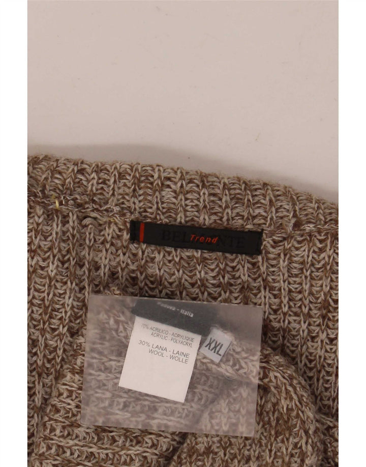 Suéter cardigã masculino Belmonte 2XL acrílico manchado marrom