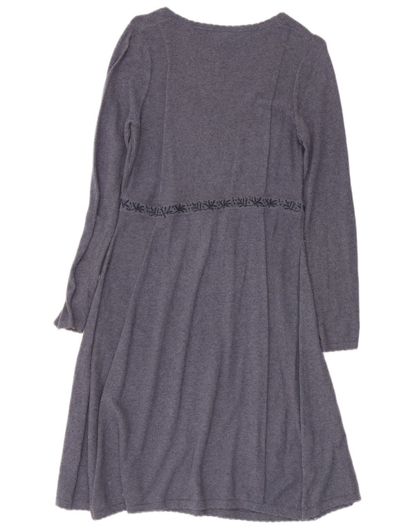 Vestido jumper feminino de manga comprida White Stuff Reino Unido 10 pequeno cinza Fair Isle