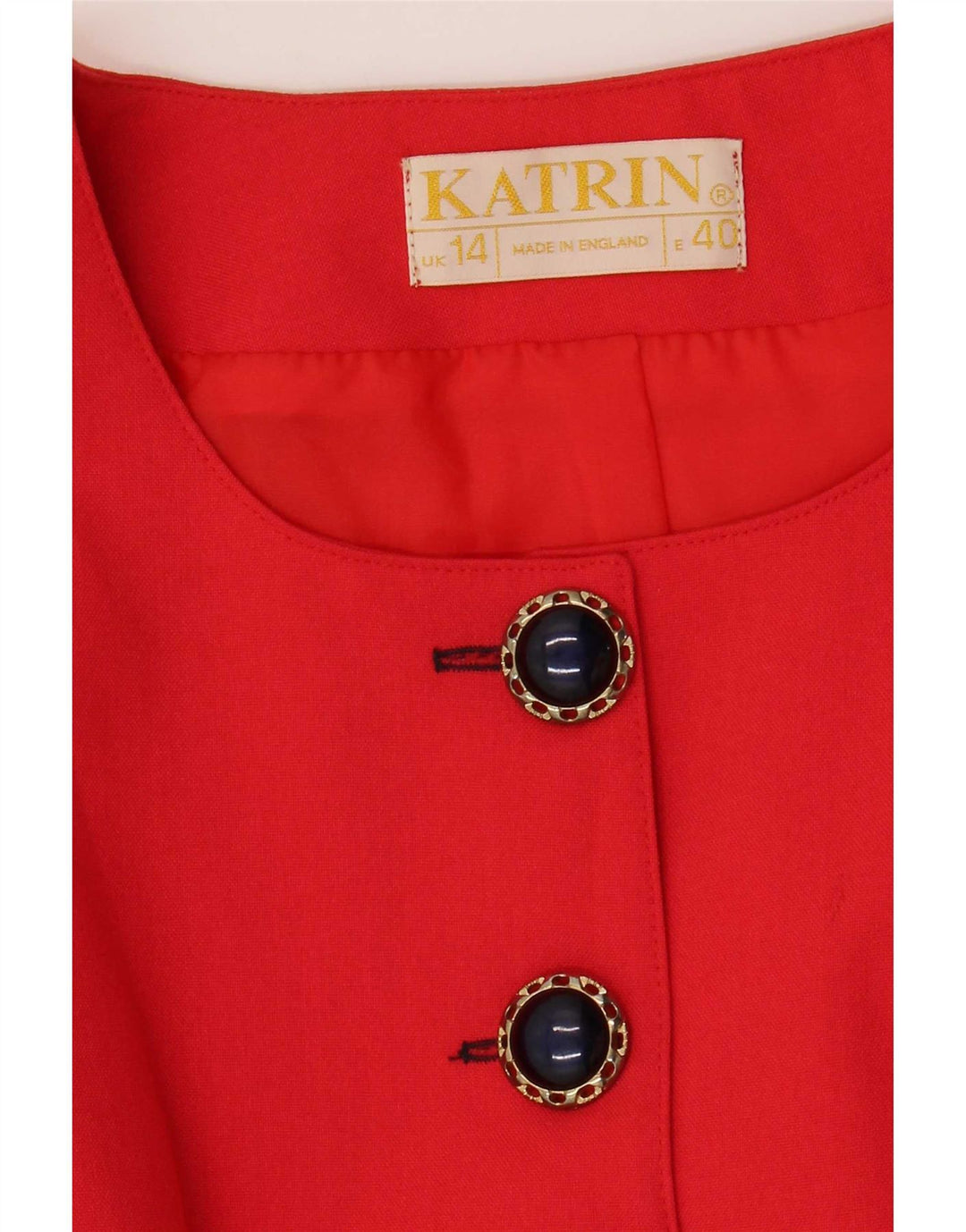 Jaqueta blazer feminina Katrin com 8 botões Reino Unido 14 vermelho médio