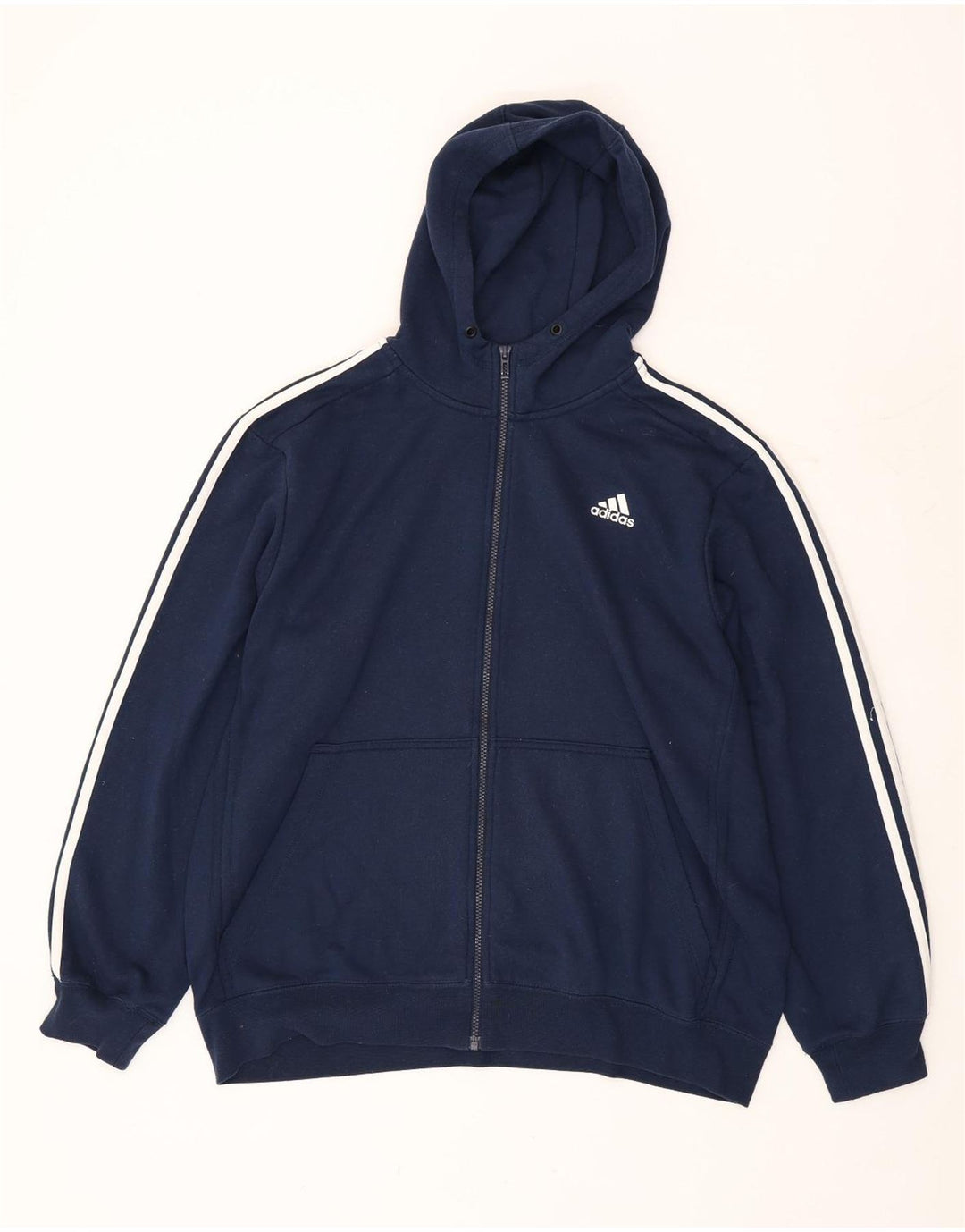 Suéter Adidas Masculino Climalite Zip com Capuz XL Azul Marinho Poliéster