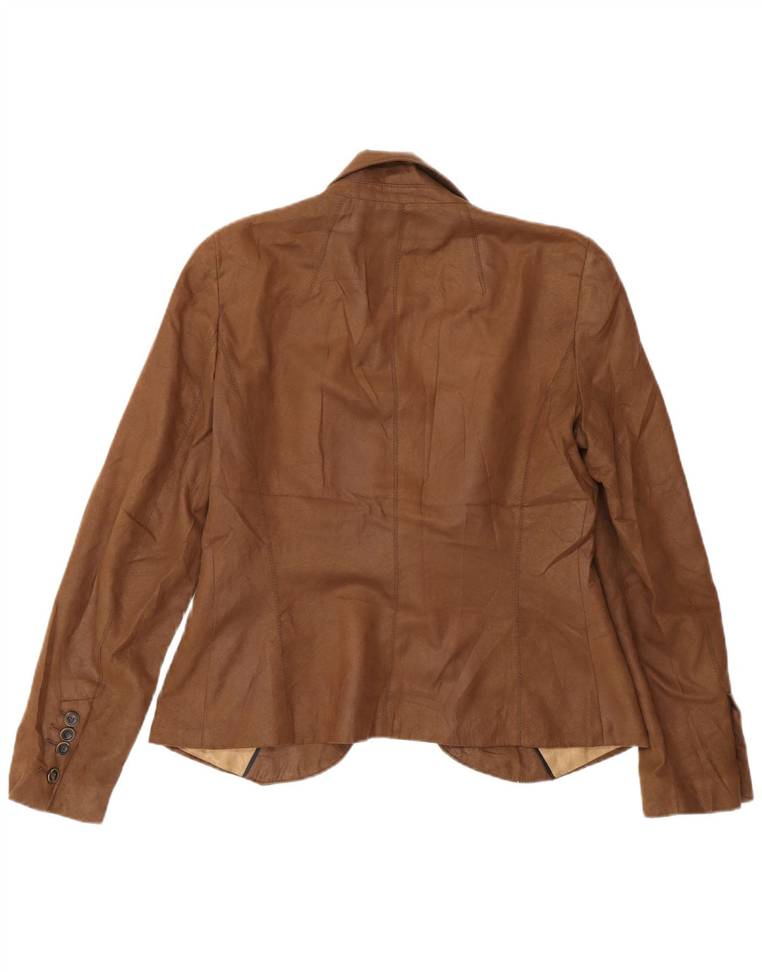 Jaqueta blazer feminina Zara com 1 botão Reino Unido 14 grande poliéster marrom