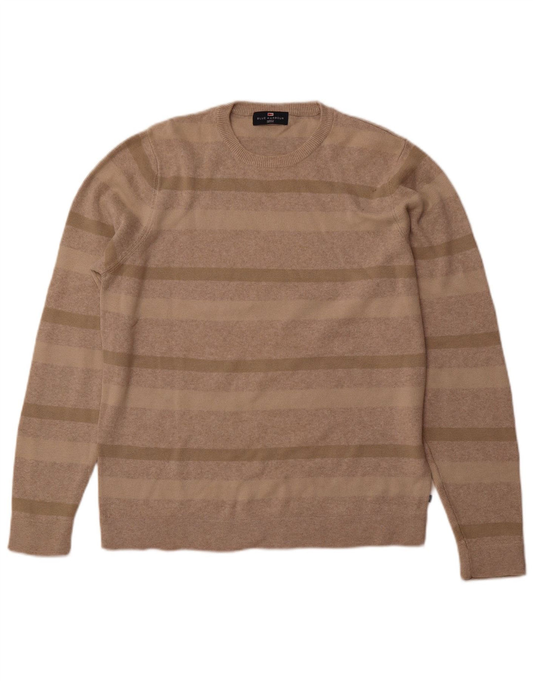 Suéter masculino Marks & Spencer com gola redonda, algodão bege médio
