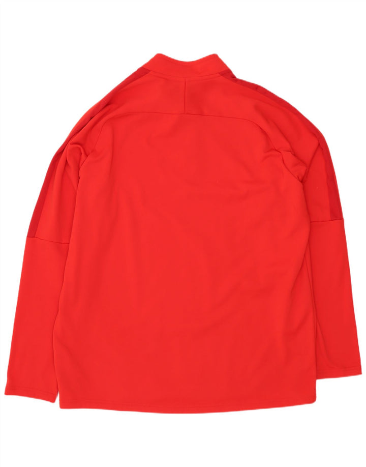 Nike Mens Dri Fit Zip Neck Pullover Treino Top XL Poliéster Vermelho